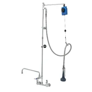 T&S B-0140-08 Pre-Rinse Faucet, 8 Inch Wall Mount, Balancer Arm, 68 Inch Flex Hose | AV3MMX