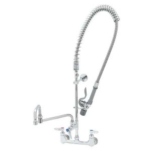 T&S B-0152-CR-C-TEE Pre-Rinse Faucet, 8 Inch Wall Mount, Ceramas | CE4ZWC