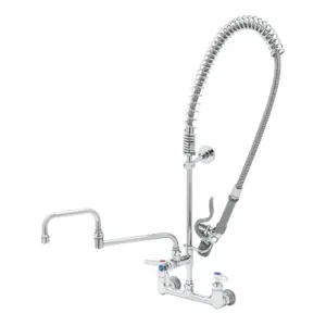 T&S B-0154-CR-C Pre-Rinse Faucet, 8 Inch Wall Mount, Ceramas | AV3MNG