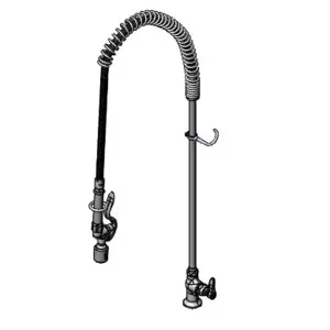 T&S B-0173-C Pre-Rinse Faucet Unit, Deck Mt., Low-Flow Spray Valve And Flex Hoses | AV3MQM