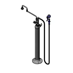 T&S B-0182 Kettle Kaddy, 18 Inch Double Joint Nozzle, Spray Valve And 104 Inch Hose | AV3MRH