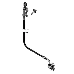 T&S B-0210-107C Single Pantry Faucet, Wall Mount, Eterna, 4-Arm Handle, 120 Inch Flex SS Hose | AV3MYL