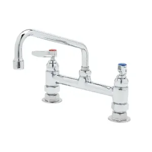 T&S B-0220-060X Mixing Faucet, Deck Mt., 8 Inch, Eternas, 8 Inch Swing Nozzle, Lever Handles | AV3MYY