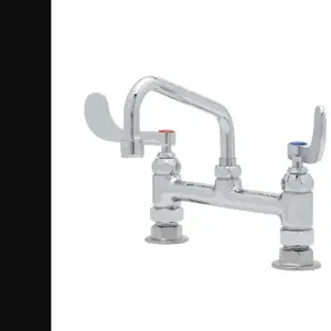 T&S B-0220-061X-WH4 Double Pantry Faucet, 8 Inch Deck Mt., Eternas, 10 Inch Swing Nozzle | AV3MZA