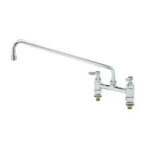 T&S B-0220-CC Double Pantry Faucet, Deck Mt., 8 Inch Centers, 18 Inch Swing Nozzle | AV3MZD