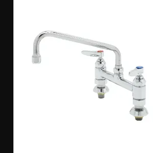 T&S B-0220-EE-061X Faucet, Deck Mt., 8 Inch, With Eternas, 10 Inch Swing Nozzle | AV3MZJ