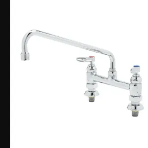 T&S B-0220-EE Double Pantry Faucet, Deck Mt., 8 Inch Centers, 18 Inch Swing Nozzle | AV3MZH