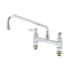 T&S B-0221-CC Double Pantry Faucet, Deck Mt., 8 Inch Centers, 1/2 Inch NPT Male Inlet | AV3MZU