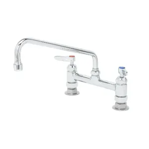 T&S B-0221-CR Double Pantry Faucet, Deck Mt., 8 Inch Centers, Cerama Cartridges | AV3MZW