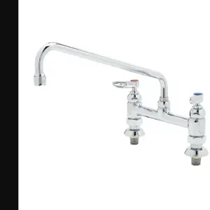 T&S B-0221-EE Double Pantry Faucet, Deck Mt., 8 Inch Centers, 12 Inch Swing Nozzle | AV3MZY