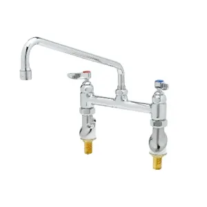 T&S B-0221-KK Double Pantry Faucet, Deck Mt., 8 Inch Centers, 12 Inch Swing Nozzle | AV3MZZ