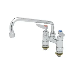 T&S B-0225-CC-CR Double Pantry Faucet, 4 Inch Deck Mt., Ceramas, 1/2 Inch NPT Male Inlets | AV3NAL