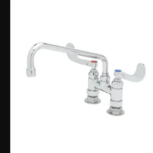 T&S B-0226-WH4 Mixing Faucet, 4 Inch Deck Mt., Eterna Cartridges, 10 Inch Swing Nozzle | AV3NAY