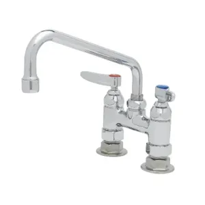 T&S B-0227 Double Pantry Faucet, Deck Mt., 4 Inch Centers, 8 Inch Swing Nozzle | AV3NAZ