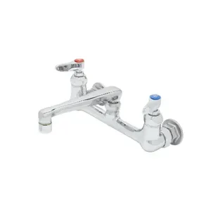 T&S B-0230-01-QT-VR Mixing Faucet, 8 Inch Wall Mount, 6 Inch Cast Spout, VR Aerator, Lever Handles | CE4ZWZ