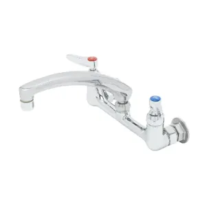 T&S B-0230-0CS8 Double Pantry Swivel Base Faucet, 8 Inch, Wall Mt., Cast Spout | CE4ZXA