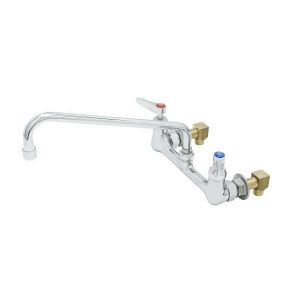 T&S B-0230-166X-CRK Mixing Faucet, 8 Inch, Wall Mount, CV-Ceramas, Lever Handles | CE4ZXC