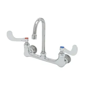 T&S B-0230-187XWS4 Double Pantry Faucet, 8 Inch, Wall Mt., Gooseneck, 1.5 GPM Aerator | CE4ZXD