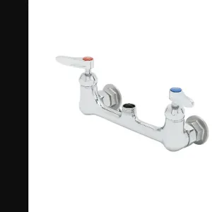 T&S B-0230-CR-LN Mixing Faucet, 8 Inch, Wall Mt, SC-Cerama Cartridges, Lever Handles, Less Nozzle | AV3NCD