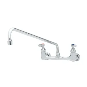 T&S B-0230-EE Double Pantry Faucet, Wall Mt., 8 Inch Centers, 18 Inch Swing Nozzle | AV3NCG