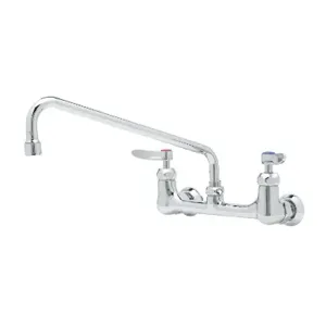 T&S B-0231-EE-A22CR Double Pantry Faucet, 8 Inch Wall Mt., 12 Inch Swing Nozzle, 2.2 GPM Aerator | AV3NDP