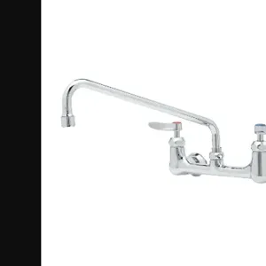 T&S B-0231-EE-CR Double Pantry Faucet, 8 Inch, Wall Mt., Ceramas, 12 Inch Swing Nozzle | AV3NDQ