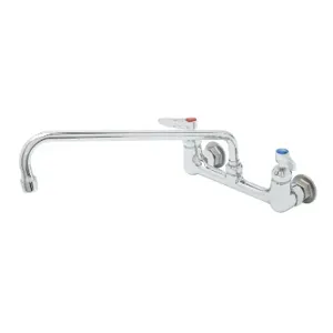 T&S B-0231-VF22-CR Mixing Faucet, 8 Inch Wall Mt., 12 Inch Swing Nozzle, With 2.2 GPM VR Aerator | AV3NDU