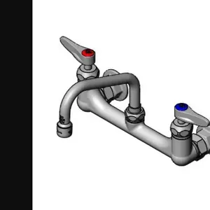 T&S B-0232-F1-CR-SC Mixing Faucet, Wall Mt., With CV Ceramas | AV3NED