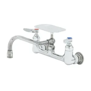 T&S B-0233-02 Double Pantry Faucet, Wall Mt., 8 Inch Centers, 8 Inch Swing Nozzle | AV3NEJ