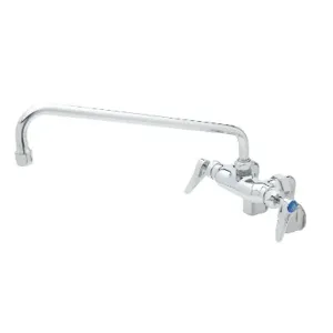 T&S B-0236-CR-063X Double Pantry Faucet, Wall Mt, Ceramas, With Check Valves, 14 Inch Swing Nozzle | AV3NEZ