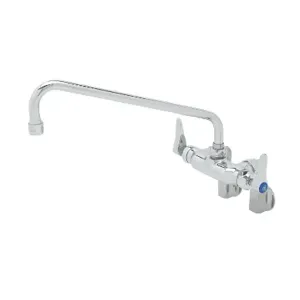 T&S B-0236-CR-EK Double Pantry Faucet, Wall Mt, Ceramas, With Check Valves, Adj Centers | AV3NFA