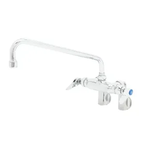 T&S B-0236 Double Pantry Faucet, Wall Mt., Adjustable Centers, 12 Inch Swing Nozzle | AV3NEX