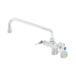 T&S B-0241 Double Pantry Faucet, Wall Mt., Adjustable Centers, Integral Stops | AV3NFH