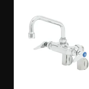 T&S B-0242 Double Pantry Faucet, Wall Mt., Adjustable Centers, Integral Stops | AV3NFJ