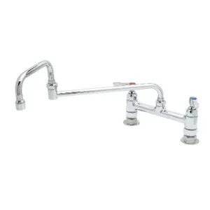 T&S B-0245 Double Pantry Faucet, Deck Mt, 8 Inch Centers, 18 Inch Double-Joint Swing Nozzle | AV3NFM