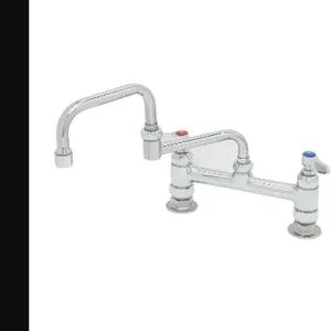 T&S B-0247 Double Pantry Faucet, Deck Mt, 8 Inch Centers, 12 Inch Double-Joint Swing Nozzle | AV3NFP