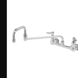 T&S B-0265 Double Pantry Faucet, Wall Mt., 8 Inch, 18 Inch Double Joint Swing Nozzle | AV3NGE