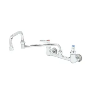 T&S B-0267 Double Pantry Faucet, Wall Mt., 8 Inch, 12 Inch Double Joint Swing Nozzle | AV3NGK