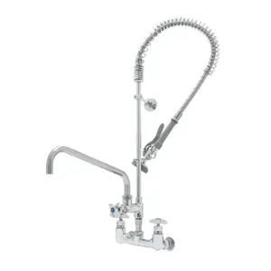 T&S B-0279 Pre-Rinse Faucet Unit, 8 Inch Wall Mount, Add-On-Faucet, 14 Inch Swing Nozzle | AV3NHC