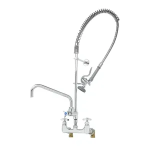 T&S B-0287-427-B Pre-Rinse Faucet Unit, 8 Inch Wall Mount, Add-On Faucet, Spray Valve | AV3NHK