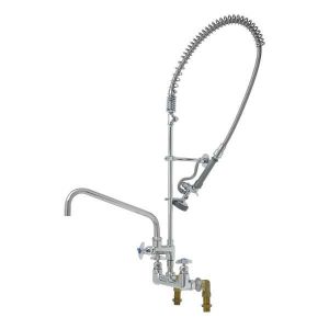 T&S B-0287-A14BEKST Pre-Rinse Faucet Unit, 8 Inch Wall Mount, 14 Inch Nozzle | CE4ZXK