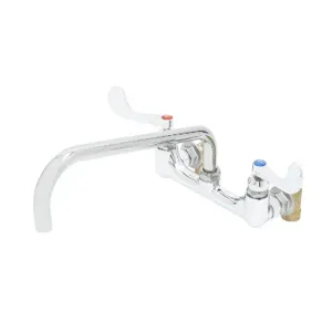 T&S B-0290-14-WH4 Mixing Faucet, 8 Inch Wall Mt, 14 Inch Swing Nozzle, Wrist Handles, Inlet Elbows | CE4ZXL