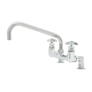 T&S B-0293-01 Mixing Faucet, 8 Inch Deck Mt, 12 Inch Swing Nozzle, Inlet, With Supply Nipples | AV3NJF