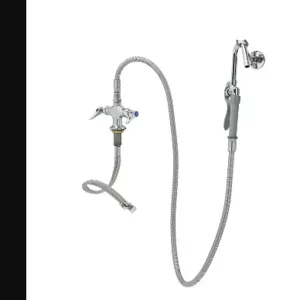 T&S B-0300-102A-CR Dual Pantry Base Faucet, With Hose And Hook Nozzle, Ceramas | AV3NJV