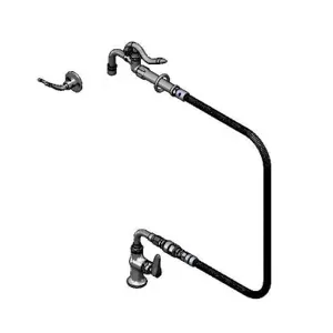 T&S B-0305-PF96H-CR Pot Filler, Single Hole, Single Temp, Cerama, Lever Handle, Hose And VB, Sprayer | CE4ZXQ