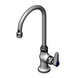 T&S B-0308-CR-VRS Single Pantry Faucet, Deck Mt., Cerama, Lever Handle, Swivel Gooseneck | CE4ZXR