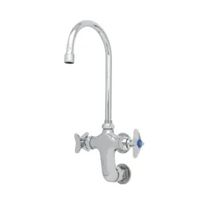 T&S B-0316 Vertical Double Pantry Faucet, Wall Mt., Swivel Gooseneck With Stream Regulator | AV3NML