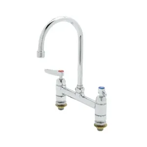 T&S B-0321-CC-CR Faucet, Deck Mt., 8 Inch, Swivel Gooseneck, Lever Handles | AV3NNE