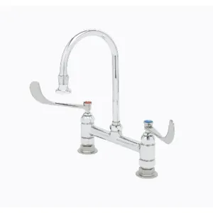 T&S B-0322 Medical Faucet, Deck Mt., 8 Inch, Swivel/Rigid Gooseneck, With 2.2 GPM Rosespray | AV3NNG