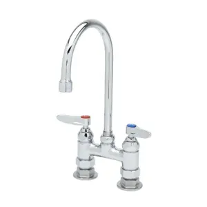 T&S B-0325 Double Pantry Faucet, Deck Mt., 4 Inch Centers, Swivel Gooseneck | AV3NNN